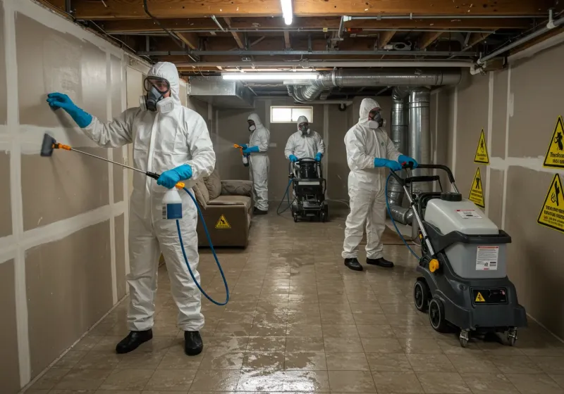 Basement Moisture Removal and Structural Drying process in Hale County, AL